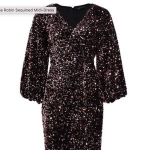 NWT Elie Tahari The Robin Sequined Midi-Dress Size 6